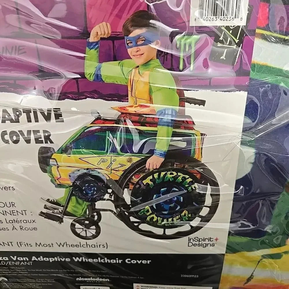 Teenage Mutant Ninja Turtles Pizza Van Adaptive Wheelchair Cover Halloween  New
